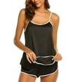 thumbnail image 4 of LilyLLL Womens Summer Solid Color Pajamas Set Cami Top Shorts Sleepwear, 4 of 5