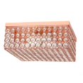 thumbnail image 1 of Elegant Designs 12 Inch Elipse Crystal 2 Light Square Ceiling Flush Mount&amp;#44; Rose Gold, 1 of 3