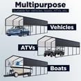 thumbnail image 6 of ALEKO Steel Carport with Corrugated Roof Panels 12 x 25 feet Black, 6 of 10