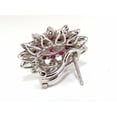 thumbnail image 5 of 6.26ct natural vivid red ruby diamond domed cluster clip earrings 18kt, 5 of 5