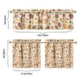 thumbnail image 6 of Fall Kitchen Curtains 24 Inch Short - 3 Panel Set, Autumn Harvest Print, Rod Pocket Window Treatment for Thanksgiving, Farmhouse, Cafe, Living Room - Machine Washable, 6 of 6