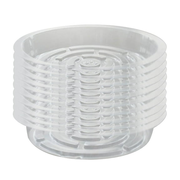 10 Pack Clear Plant Tray Saucer Drip Trays for Indoors Outdoors, 8 in Plastic Flower Plant Pot Saucer