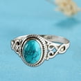 thumbnail image 5 of SPRING PARK Women Gold Turquoise Gemstone Wedding Engagement Mothers Gift Ring Gift, 5 of 8