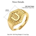 thumbnail image 6 of FOCALOOK Gold Plated Initial Ring for Women Adjustable Open Stackable Statement Knuckle Ring Chunky Alphabet Letter J Finger Ring, 6 of 8
