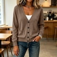 thumbnail image 5 of Vivianyo HD Women's Cardigan Sweater with V‑Neck, Long Sleeve Button Front Basic Fall Sweater For Women with Pockets, Sizes S-3XL, 5 of 7