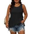 thumbnail image 3 of idosla Womens Tank Tops Sleeveless Eyelet Embroidery Scoop Neck Loose Fit Casual Summer Flowy (Black, 4XL), 3 of 8