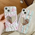 thumbnail image 3 of Compatible with iPhone Case,Cute Luxury Heart Makeup Mirror Wavy Curly Water Ripple Pattern Silicone [ Drop&Full Body Protection] Shockproof Cover Phone Case (Blue,iPhone 14 Pro), 3 of 6
