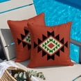 thumbnail image 4 of Triangle Combination Pattern Throw Pillow Cover Black Green Red Retro Decor Cotton Linen Cushion Cover Throw Pillow Case with Invisible Zipper for Couch Sofa Bed Chair Car 16x16 Inch, 4 of 14
