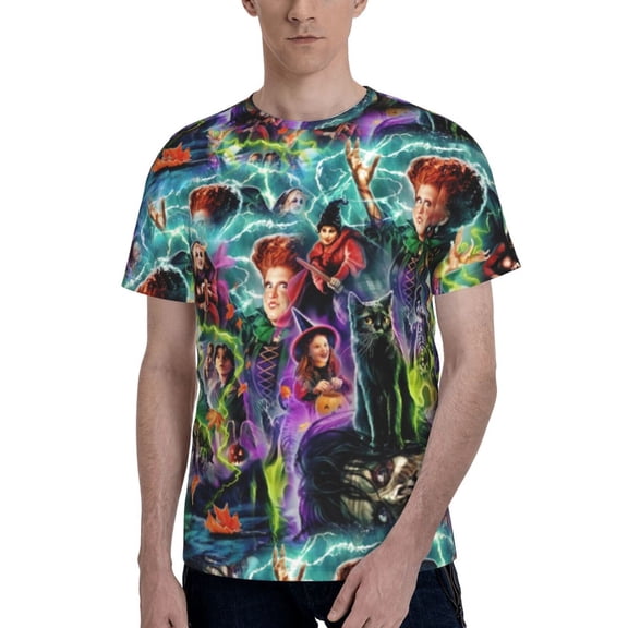 Hocus Pocus Men's T Shirts Cartoon Graphic Short Sleeve Tees Novelty Casual Unisex Adults Tee Shirt Tops