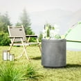 thumbnail image 2 of HOMCOM 2.6 Gal Outdoor Cooler Side Table with Ice Bucket Lid Light Grey, 2 of 10