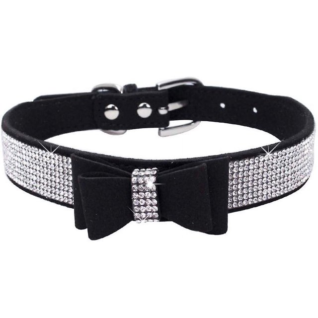1pack Of Rhinestone Dog Collar, Cute Dazzling Dog Rhinestone Collar, Crystal Diamond Pet Dog Cat Collar, Pet Collars With Rhinestones,blacks Code