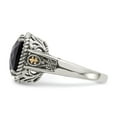 thumbnail image 3 of 14K Two-Tone Gold Ring Band with Stones Yellow Onyx Cushion Black, 3 of 6