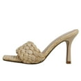 thumbnail image 2 of Delicious Women's Raffia Braided Square Toe Stiletto Heels Color: Natural, Size: 7.5, 2 of 5