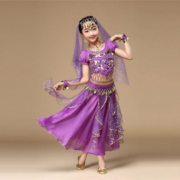 Girls Dance for Kids Belly Dance Outfit Set Stylish Top and Skirt for Girls for Performance or