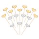 thumbnail image 1 of Uxcell Toppers de Cupcake en Forma de Corazón, Mini Palitos para Pasteles, Adecuados para Bodas, Compromisos y Fiestas de Cumpleaños, Oro/Plata, 1 of 7