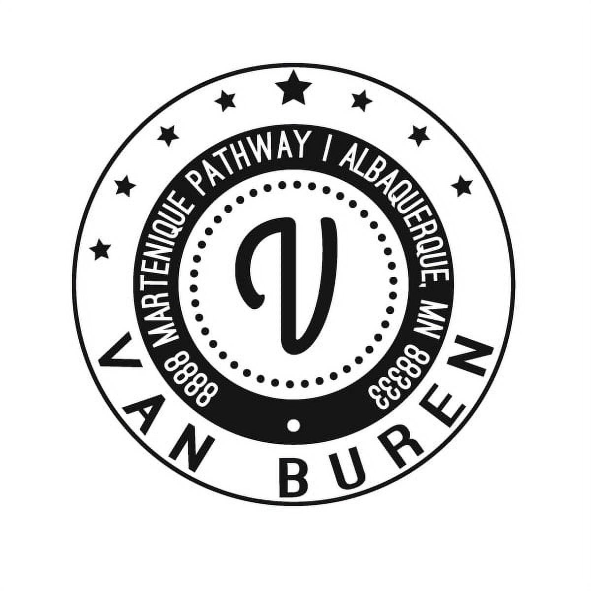Personalized Round Self-Inking Rubber Stamp - The Van Buren