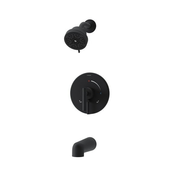 Symmons S3592b15trm Dia Hydromersion Tub And Shower Trim Package - Black