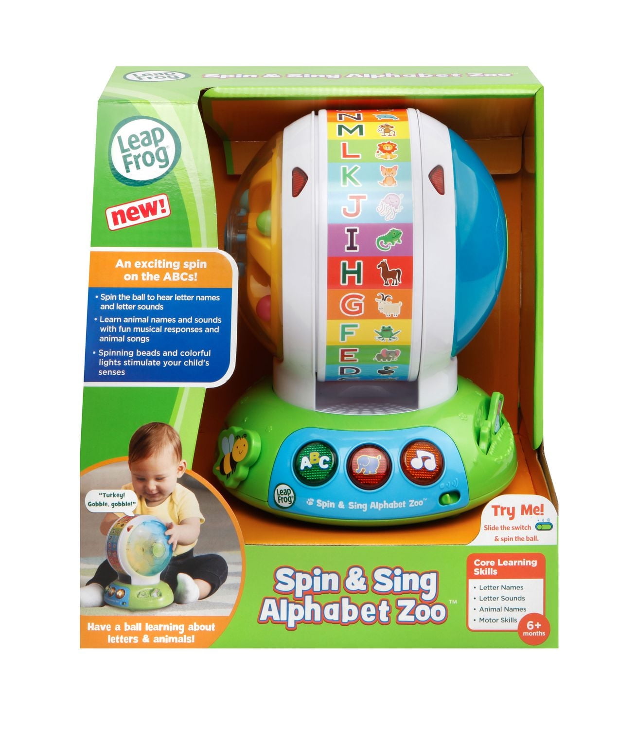 LeapFrog Spin & Sing Alphabet Zoo™ - Toddler Alphabet Learning Toy - English Version, 6+ months