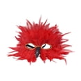 thumbnail image 3 of Máscara de máscara de plumas de fantasía máscara de cosplay para el carnaval de graduación Masquerade Mardi Gras Pascua Rojo, 3 of 10