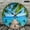 12x12in, variant on Patifu Round Wooden Wall Clock Wooden Dock On Turquoise Sea Print Silent Sweep Movement 10x10in