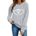 thumbnail image 6 of Valentine's Day Sweatshirt for Women Gray Oversized Heart Graphic Comfy Soft Fleece Crewneck Top Gift for Her,Size M, 6 of 6