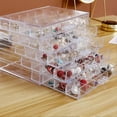 thumbnail image 5 of Earring Storage Box Organizer, Acrylic Jewelry Storage Box Holder 5 Drawers Transparent Jewelry Display Stand with 120 Small (Clear), 5 of 5