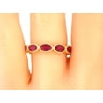 thumbnail image 3 of HeartsAndYou 4ct Natural Pink Ruby Milgrain Half Eternity Wedding Band 14k SOLID Yellow Gold, 3 of 9