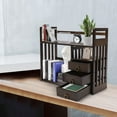 thumbnail image 4 of Indoor Desktop Table Bamboo Bookshelf Organizer Storage Display Rack & 3 Drawers, 4 of 23