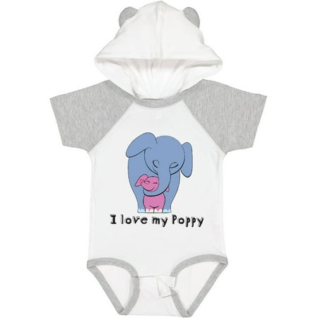 

Inktastic I Love My Poppy Elephant Blue Pink Gift Baby Girl Bodysuit
