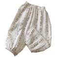 thumbnail image 4 of Favoffer Kids Pants Cute Print Ankle-length Cotton Gauze Thin Elastic Waist Beam Foot Home Wear Bottoms Mosquito Proof Casual Long Trousers for Indoor Relax Summer Outdoor Play 12M-9Y, 4 of 8