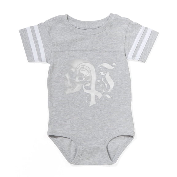 CafePress - Gothic Skull Initial P - Cute Infant Baby Football Bodysuit