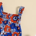 thumbnail image 6 of Odeerbi Toddler Jumpsuit Girls Summer Floral Romper Independence Day Flare Jumpsuit Kids 2024 Fashion Cute Flowers Print Flared Trousers Baby Clothes Red, 6 of 8
