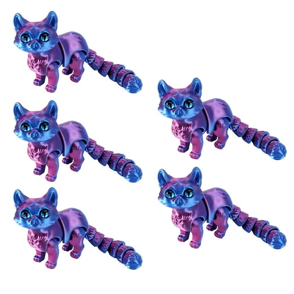 3D Printed Cats,Flexible Articulated Fidgety Toy Realistic Hairless Cats Statues