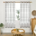 thumbnail image 2 of Deconovo 2 Panels Sheer Curtain Panels for Living Room, Moroccan Decorative Design, 52 x 63 Inch, Gray, 2 of 7