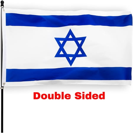 Israel Flag 2x3FT Double Sided Printing Israeli Flag Israeli National Flags Jewish Flag Outdoors Indoors Bandera de Israel Flag With 2 Brass Grommets for Garden Outdoor Indoor Decor