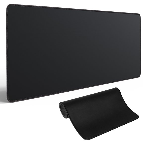Miroddi Gaming Mouse Pad Size 31.5x11.8, New Non-Slip Rubber & Waterproof Black Mousepad with Stitched Edges, Desk Mat Keyboard Pad for Gaming, Office & Home