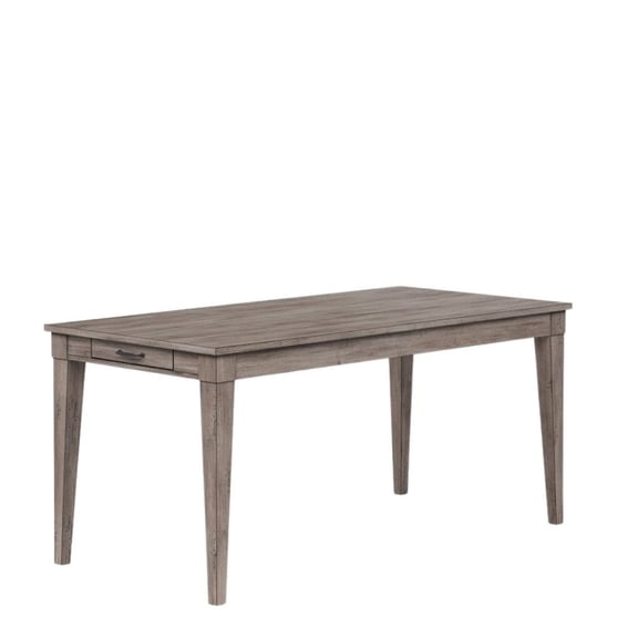 FurniFact Gray Wood Dining Table with 2Drawers – Farmhouse Kitchen Table for 4