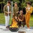 thumbnail image 6 of 24-inch Fire Pit, Outdoor Portable Wood-Burning Fire Pit Log Stove Fireplace for Camping, Backyard, Garden Picnic  and Beach. Comes with A Carry Bag, 6 of 6