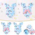 thumbnail image 2 of Auroural Kids Swimsuits Girls Swimwear Kids Toddler Girls Baby One-Piece Swimsuit Ruffled White Bow Swimsuit, 2 of 9