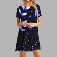 thumbnail image 2 of Vestido de Manga Corta para las Mujeres Casual Impreso Cuello Redondo, Vestido de las Señoras para la Primavera Y el Verano de Uso Diario, 2 of 9