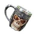 thumbnail image 3 of Jarra de cerveza con forma de calavera, jarra de cerveza con forma de calavera de 2 capas, taza de agua con forma de esqueleto, durabilidad extendida, 3 of 12