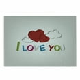 thumbnail image 1 of I Love You Cutting Board, 3D Letters Clouds and Hearts Romantic Message Happy Feelings, Decorative Tempered Glass Cutting and Serving Board, Small Size, Lime Green Magenta, by Ambesonne, 1 of 1