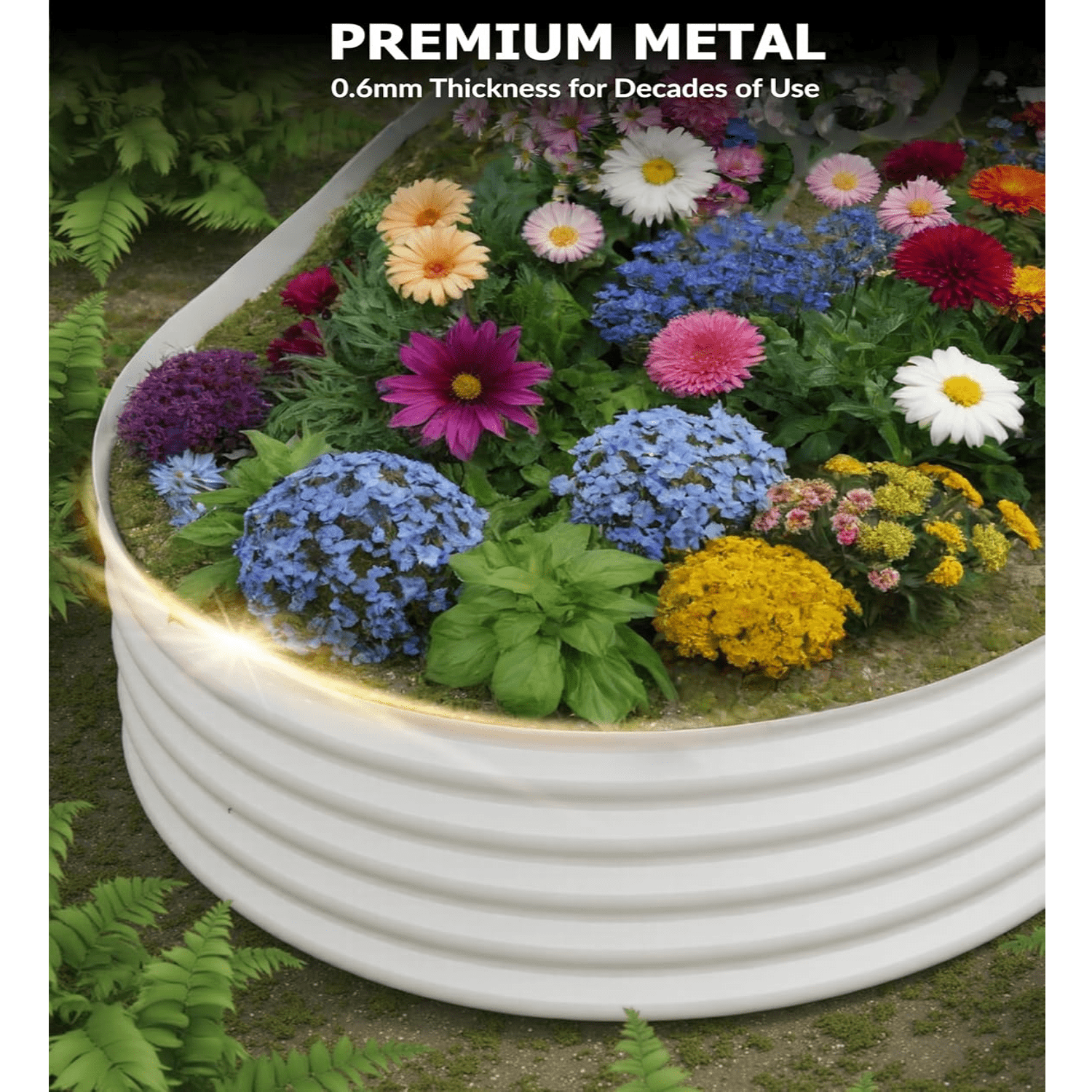 Galvanized Tall Raised Garden Bed Kit, Oval Large Planting Box for Vegetables Flowers