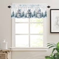 thumbnail image 3 of Christmas Snowman Kitchen Valances for Windows 42x12 Inch Kitchen Curtains Valances Rod Pocket Blue Snowflake Xmas Tree Bathroom Window Valances for Window Treatment Decor, 3 of 6