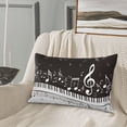 thumbnail image 5 of Sikiie Piano Keys With Musical Notes Print Plush Pillow Cover, Wrinkle-proof and Stain-resistant Pillow Protector without Pillow Core, Home Decoration-16"x24", 5 of 6
