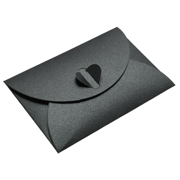 Mini Sobres Unique Bargains 24 Paquetes Corazón Negro para Almacenamiento Lindo Presente Tarjeta Soporte para Boda Saludo Fiesta