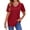 A Wine Red, variant on Blouses for Women Dressy Casual V Neck Pleated Tunic Tops Summer Short Sleeve Boho Shirts