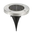 thumbnail image 1 of Luces solares para exteriores, 4 paquetes, 12 LED brillantes, luces solares para el suelo, impermeables, luces planas para caminos con energía solar para (blanco), 1 of 5