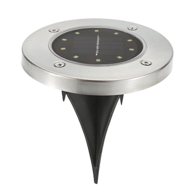 Luces solares para exteriores, 4 paquetes, 12 LED brillantes, luces solares para el suelo, impermeables, luces planas para caminos con energía solar para (blanco)