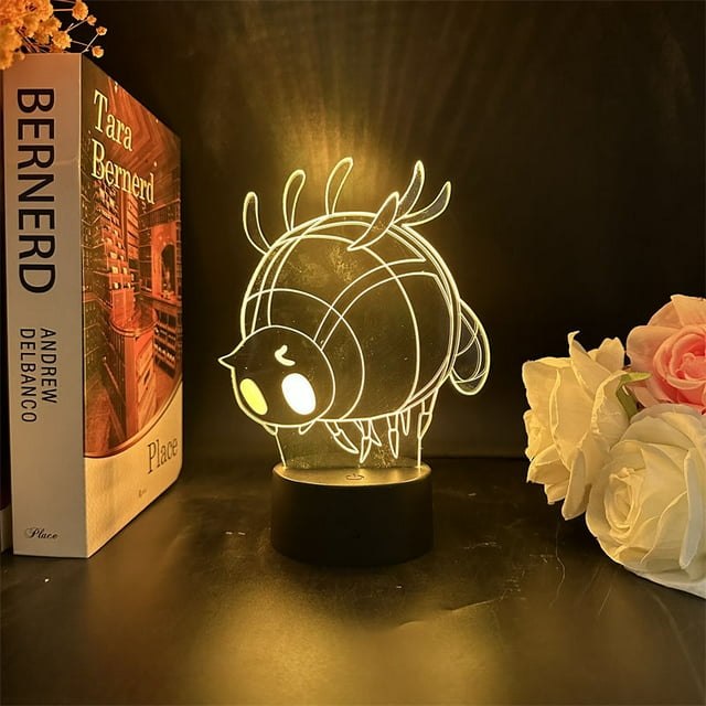 Luz nocturna LED 3D Hollows Knights Grubberflys que cambia de color